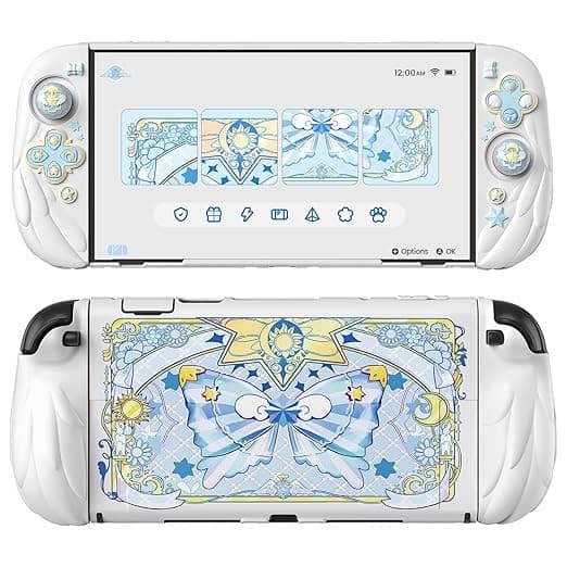 เคสป้องกัน Magic Wings พร้อมขาตั้งสําหรับ Nintendo Switch 2 | Joycon Silicone Grips, PC Console Hard Shell, 2…