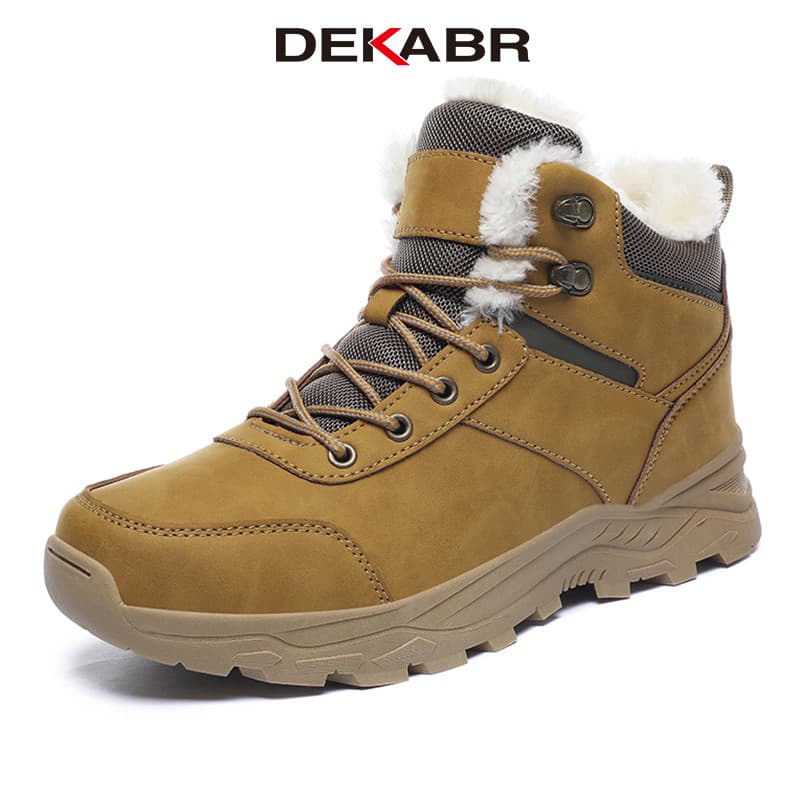 Dekabr รองเท้าบูทหุ้มข้อผู้ชาย Super Warm Snow Boots Winter Plush Non-Slip สบาย Handmade…