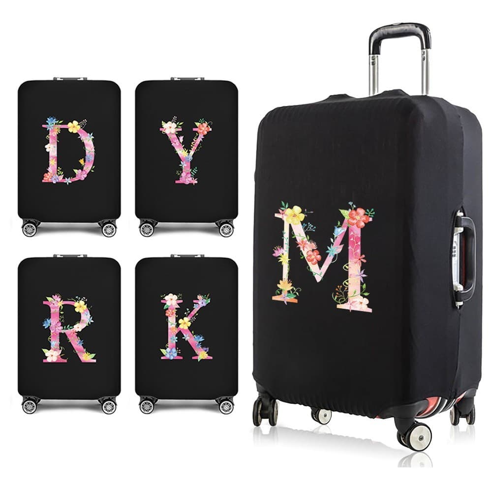 ผ้าคลุมกระเป๋าเดินทาง สีพื้น ยืด Luggage Cover ผ้าหนาอย่างดี ผ้าคลุมกระเป๋าเดินทาง pink letter ซีรีส์ ในสต็อก