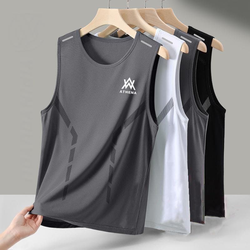เสื้อยืดแขนกุดผู้ชาย สไตล์เกาหลี เทรนด์ใหม่ ระบายอากาศได้ดี เหมาะสําหรับกีฬาและฟิตเนส