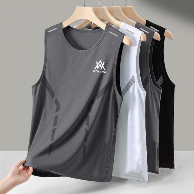 เสื้อยืดแขนกุดผู้ชาย สไตล์เกาหลี เทรนด์ใหม่ ระบายอากาศได้ดี เหมาะสําหรับกีฬาและฟิตเนส