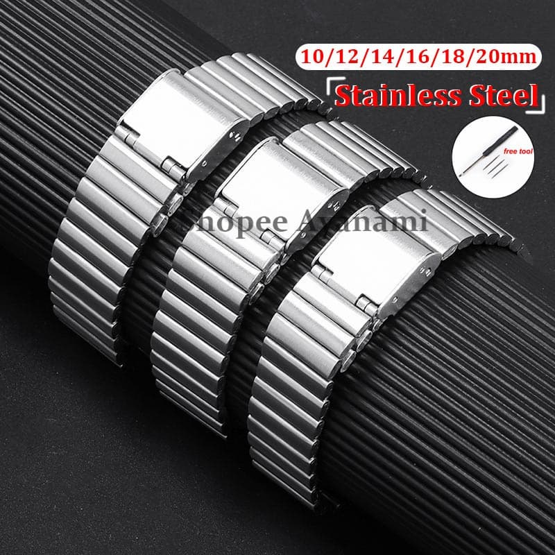 10/12/14 มม.16 มม.18 มม.20 มม.สายนาฬิกาสแตนเลส Universal Ultra-thin สายโลหะสําหรับ Seiko สร้อยข้อมือสําหรับ…