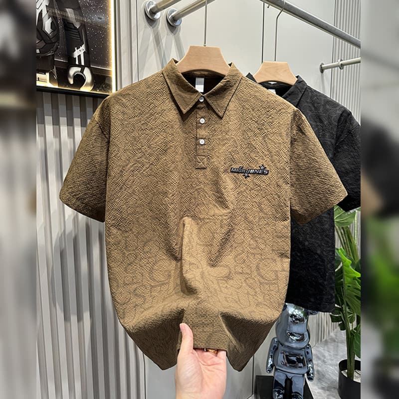 เสื้อโปโลแขนสั้นคอกลม น้ําหนักเบา สําหรับฤดูร้อน ระบายอากาศได้ดี