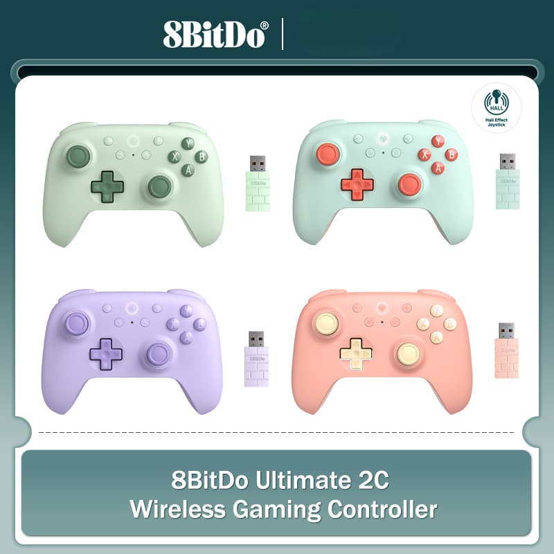 8BitDo คอนโทรลเลอร์เล่นเกมไร้สาย Ultimate 2C ใหม่สําหรับพีซี, Windows 10, 11, สํารับไอน้ํา, Raspberry Pi,…