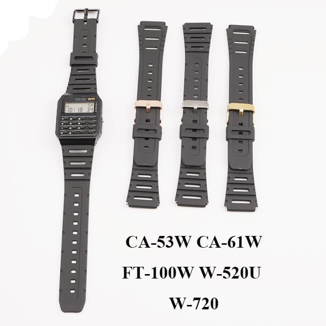 20 มม.สายนาฬิกาซิลิโคนสําหรับ CA-53W CA-61W FT-100W W-520U W-720G สายนาฬิกาสําหรับนาฬิกาควอทซ์ดิจิตอลสร้อยข้อม…