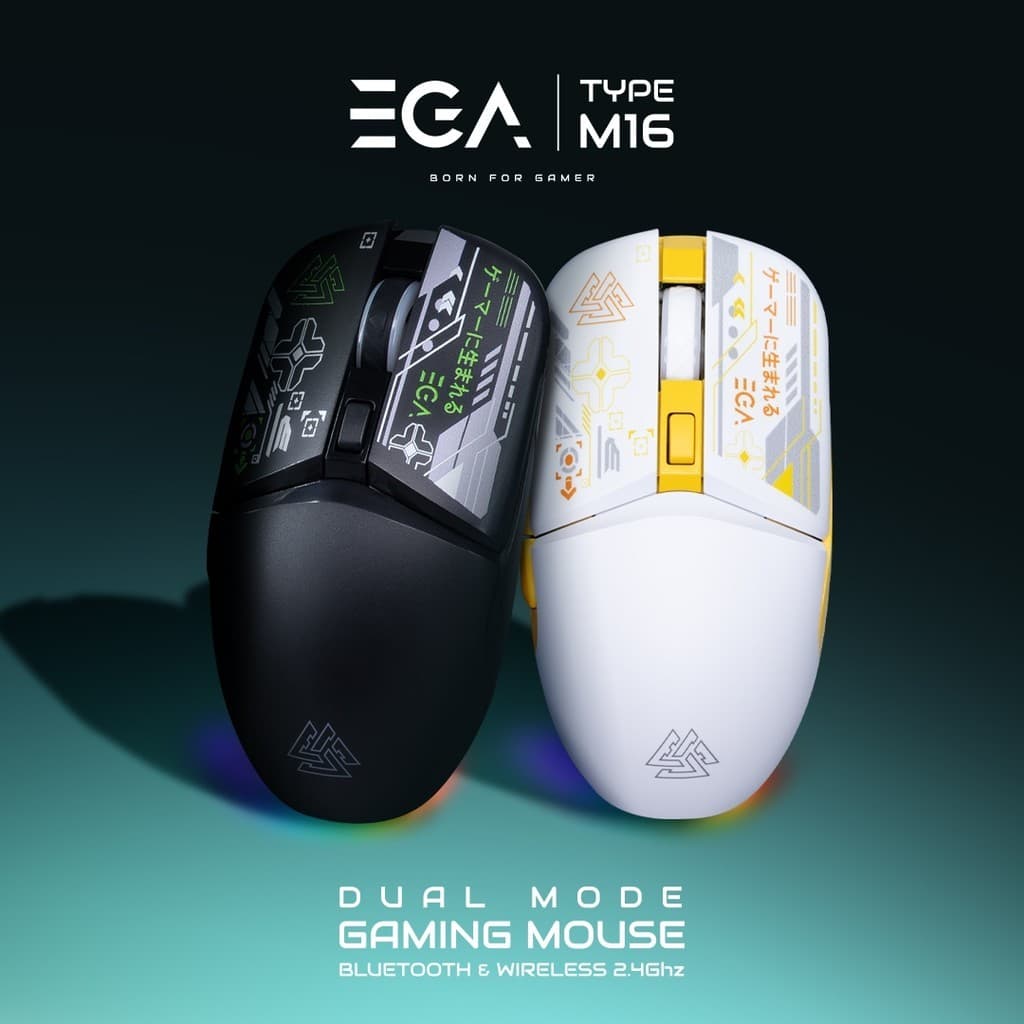 EGA TYPE M16 Gameing Mouse เชื่อมต่อ Bluetooth/2.4Ghz เสียงคลิกเงียบ สําหรับทํางาน [รับประกัน 1ปี]