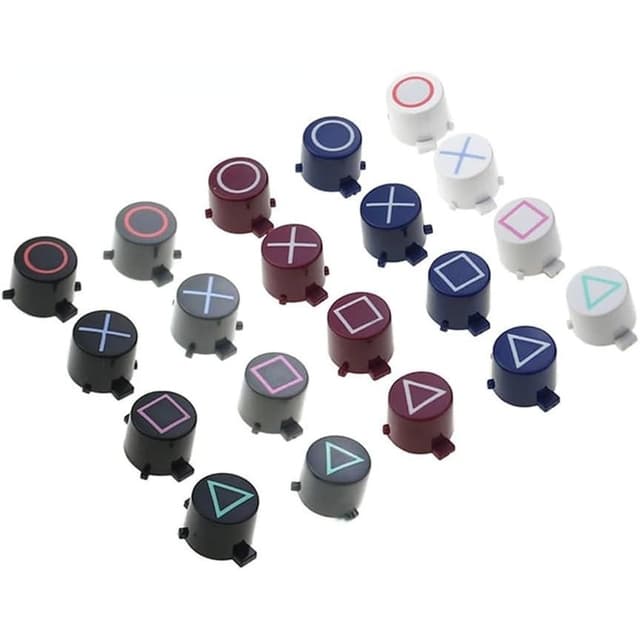 1 ชุดพลาสติก ABXY ปุ่มวงกลมสแควร์สามเหลี่ยม ABXY ปุ่มอะไหล่ซ่อมเปลี่ยนสําหรับ Sony PS4 PS4 Slim Pro Controller