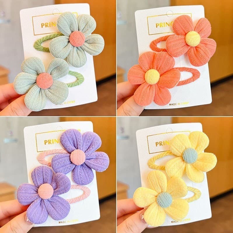 กิ๊บติดผม ลายดอกไม้น่ารัก สีสันสดใส กิ๊บติดผมแฟชั่น พร้อมส่ง รูปที่ 1