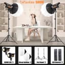 500W ไฟไลฟ์สด LED ไฟถ่ายรูป ไฟสตูดิโอ with Lantern Softbox & Tripod Stand Photography Live Stream Lighting Kit