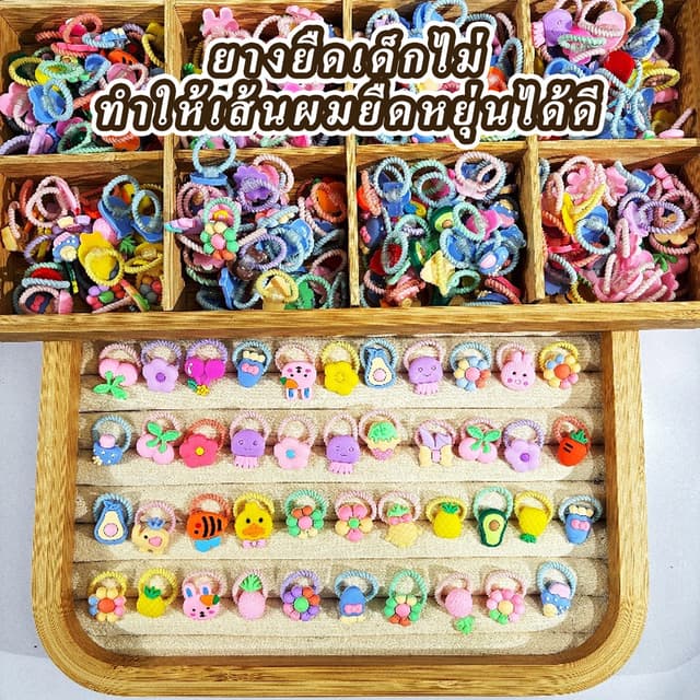 100ชิ้น/เซ็ตเด็กสาวน่ารักการ์ตูนไนล่อน ส กรุบกรอบ ผู้ถือผมหางม้าผมวงยางรัดอุปกรณ์ผม Mini ยาง Band Headwear
