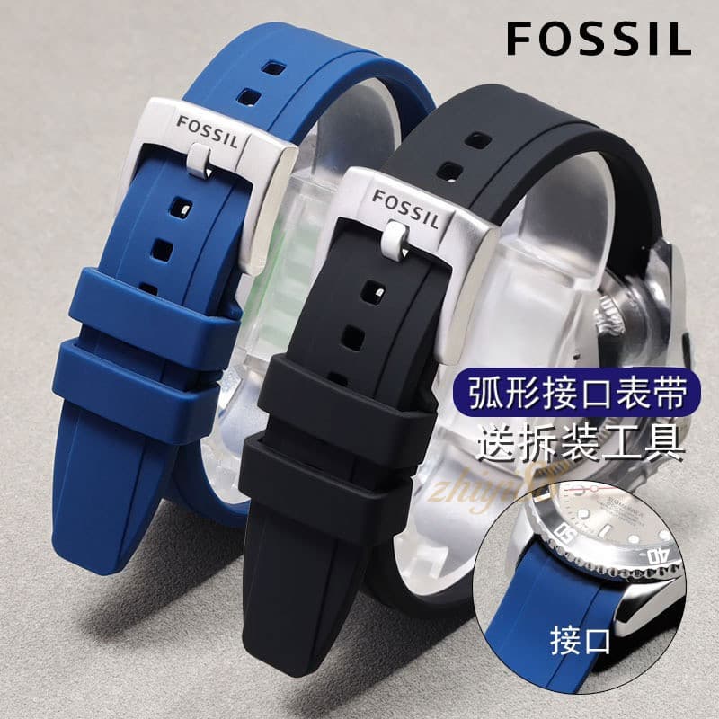 18/20/21/22มม.Fossil สไตล์ยางสายนาฬิกาซิลิโคน-สายเปลี่ยนปลายโค้งสําหรับ FS4813IE/ME3098 & รุ่นที่รองรับ…