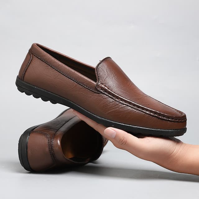 ของแท้หนังผู้ชายรองเท้าสบายๆแบรนด์หรูผู้ชายloafersอิตาเลี่ยนรองเท้าแตะbreathable SLIPบนผู้ชายรองเท้าChaussure…