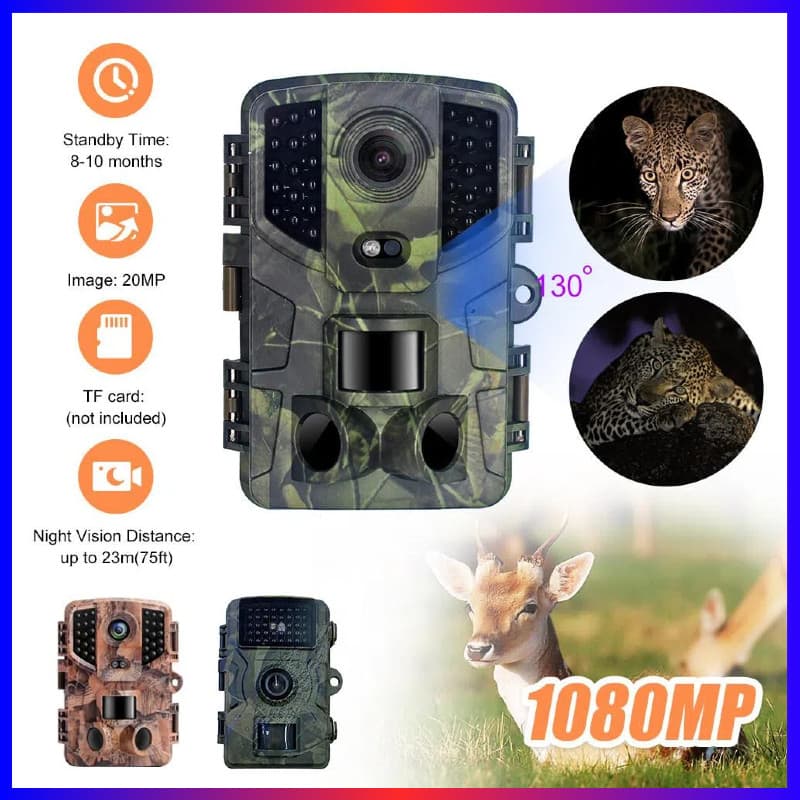 กล้องอินฟราเรดกันน้ํา 16MP 1080P พร้อมฟังก์ชั่นการมองเห็นตอนกลางคืน เหมาะสําหรับการล่าสัตว์กลาง จอภาพล่าสัตว์…