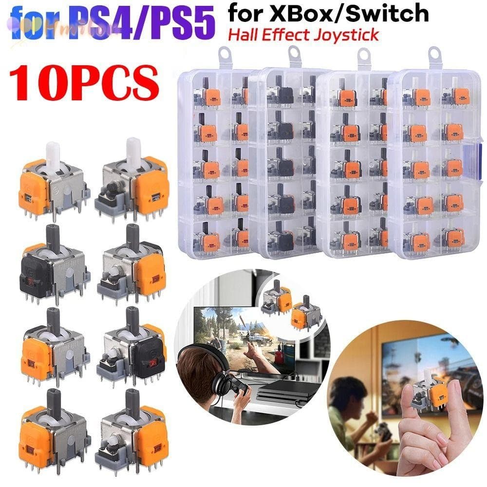Hmilon 10PCS Hall Effect จอยสติ๊ก,เกม Analog Sensor Controller Thumb Stick,สําหรับ Playstation 5…