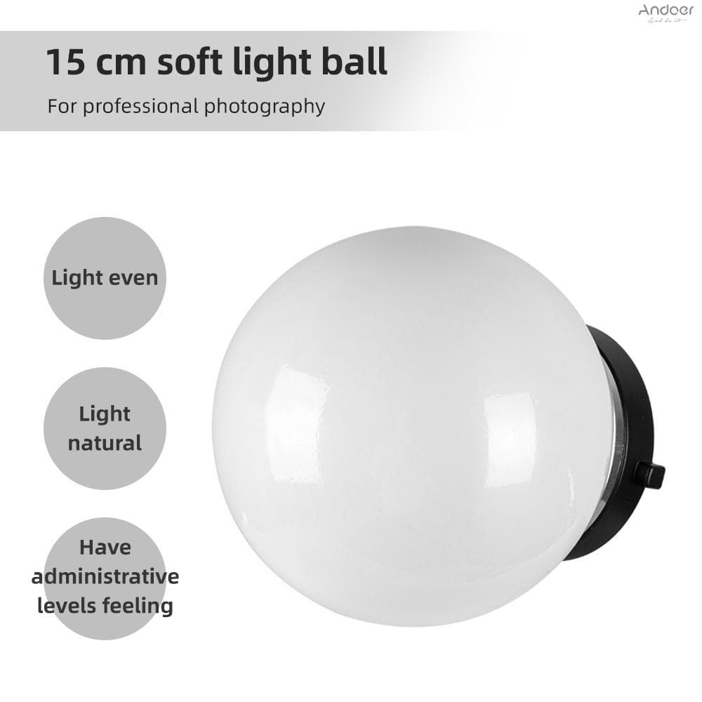 15 ซม./ 6in Soft Light Ball สําหรับถ่ายภาพโปร่งแสง Diffuser Ball Flash Light Ball Diffuser โดม Bowens Mount…