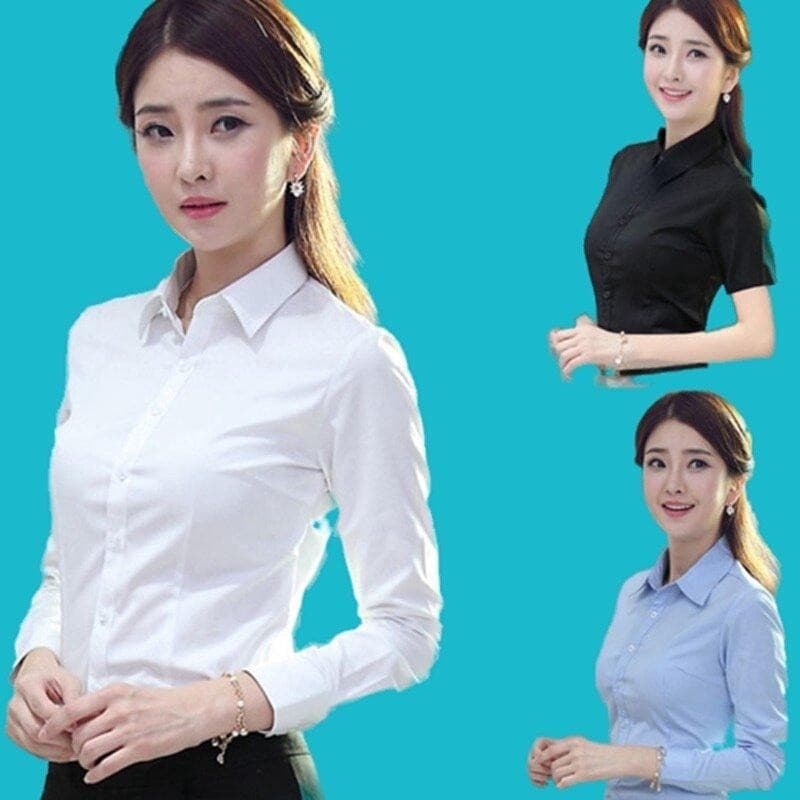 ส-5เอ็กแอล เสื้อเชิ้ตสีขาวแขนยาว, สํานักงานมืออาชีพของผู้หญิง, ผู้หญิงเสื้อผ้าทํางานอย่างเป็นทางการ,…