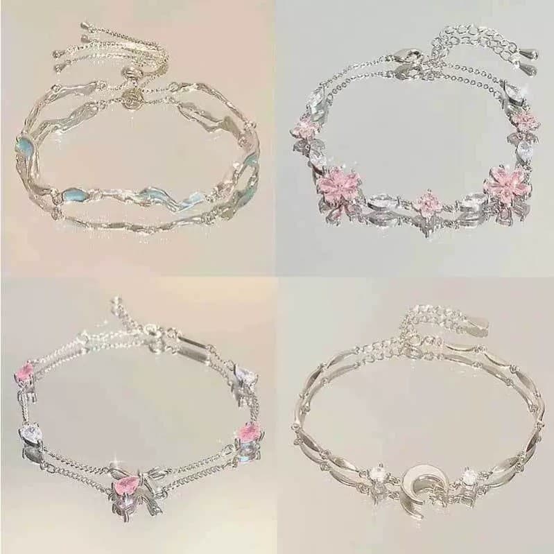 สร้อยข้อมือโบว์ เครื่องประดับสร้อยข้อมือแฟชั่น สร้อยแขน พร้อมส่ง