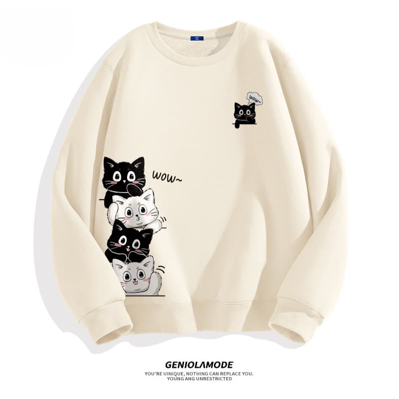 Sweatshirt เสื้อสเวตเตอร์ ผ้าสําลี แขนยาว ใส่สบาย สไตล์ญี่ปุ่น พร้อมส่ง!!!