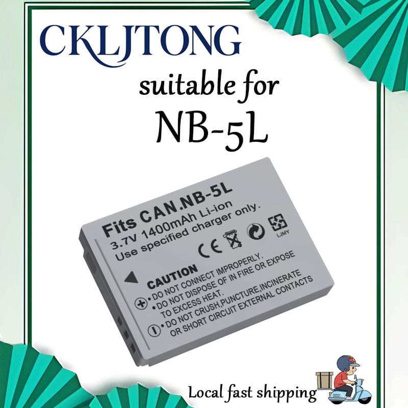 เหมาะสําหรับแบตเตอรี่กล้อง Canon NB-5L IXUS90 800 850 860 870 IS900SX 210 220 แบตเตอรี่กล้อง (CKLJTONG OEM… รูปที่ 1