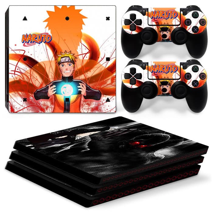Maxzone PS4 Pro ชุดสติ๊กเกอร์คอนโซลเกม WITCHEN 3 และ NARUTO สติ๊กเกอร์ตัวการ์ตูนสติกเกอร์ผิว
