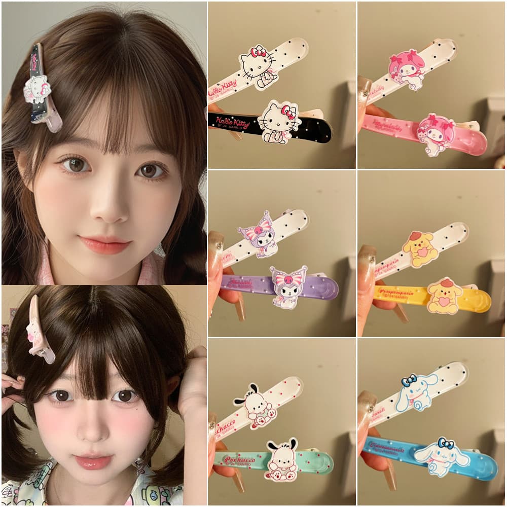 1/2ชิ ้ นกิ ๊ บติดผมหน ้ าม ้ าปากแหลมลายการ ์ ตูนน ่ ารักสีสดใสสําหรับเด ็ กผู ้ หญิง