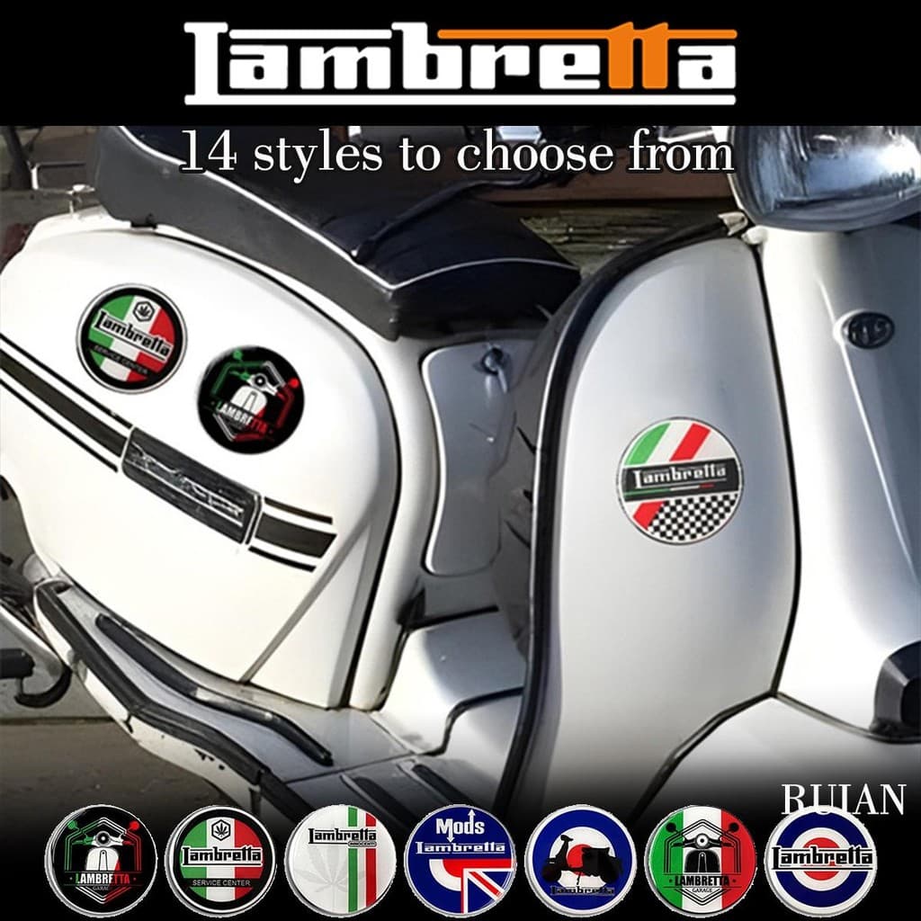 3D สามมิติอีพ็อกซี่ไวนิลนุ่ม Decals สําหรับ Lambretta V 125 J 200 V 200 X 125 X 200 GP X 300 GP G 350 Series…