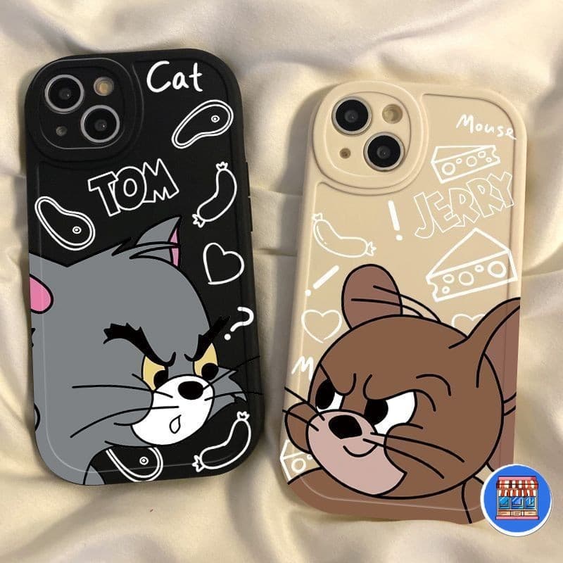COD-ในไทย เคสสําหรับไอโฟน11 เคสซิลิโคน เคสการ์ตูนน่ารัก ลูกแมวและหนู For IPhone 11 XR 7 8 Plus 15 14 13 12…