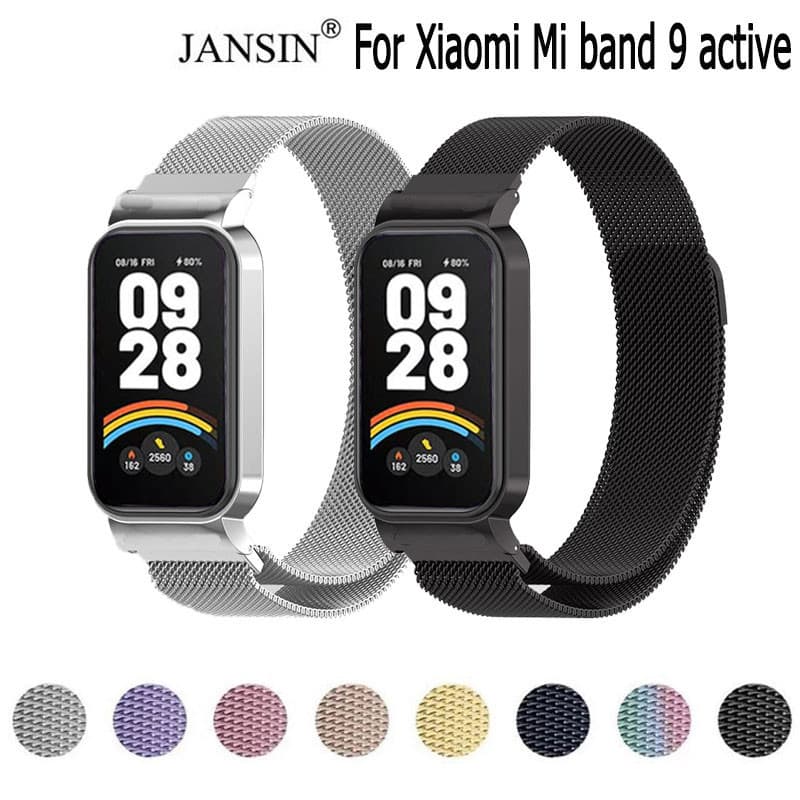 สาย for Xiaomi Mi band 9 active สายนาฬิกาสแตนเลส สําหรับ for Xiaomi Smart band 9 active Smart Watch…