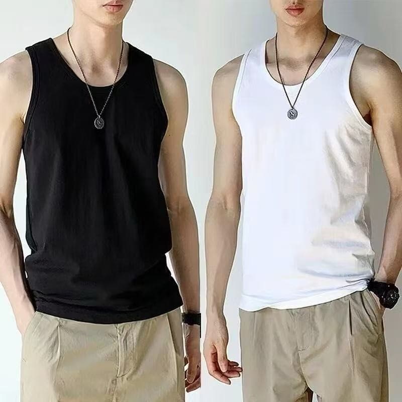 #164 เสื้อกล้ามผู้ชาย_เทรนด์แฟชั่นสําหรับผู้ชายกีฬาและออกกําลังกายเสื้อกล้ามสายเดี่ยว