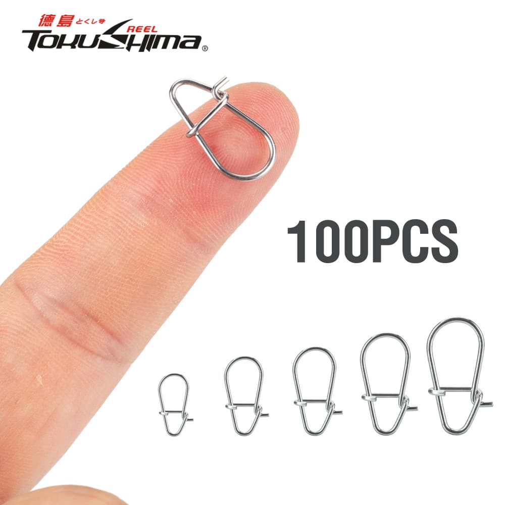 100 ชิ้น Fishing Lure Connector 10-39.6Kg High Strength Snap สแตนเลสตกปลา Accesories 00 #-3#…