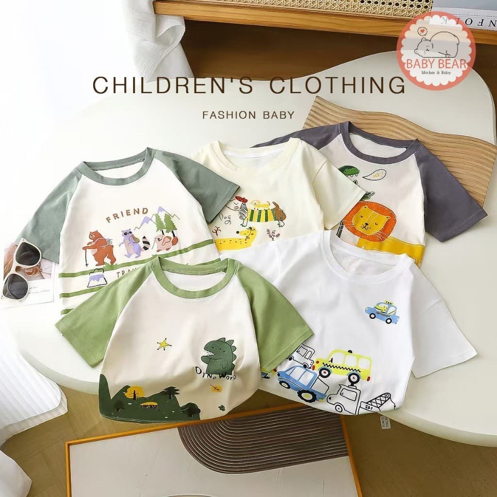 เสื้อผ้าแฟชั่นเด็ก เสื้อยืดเด็กผู้ชาย เนื้อผ้าcotton สําหรับอายุ1-4ปี