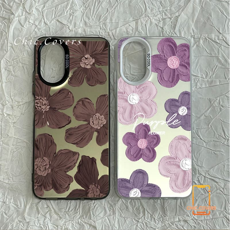 สําหรับ OPPO A18 A38 A15 A15s A60 A35 A17 A17K A79 5Gดอกไม้สีน้ําตาลขนาดเล็ก OPPOA57(4G) A77 A77S(4G)