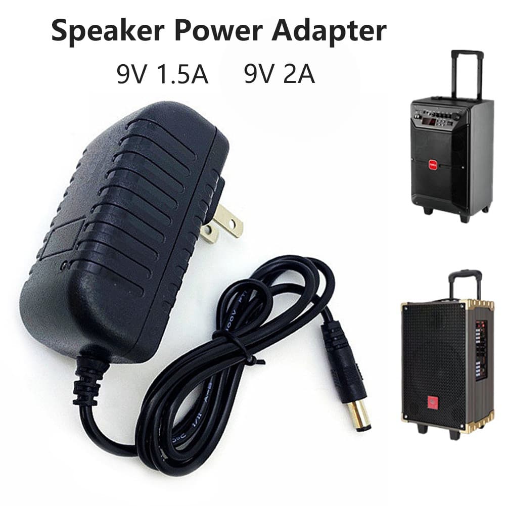 อะแดปเตอร์ไฟ DC 9V 1.5A 2A สําหรับเครื่องเสียง ทนทาน แบบพกพาสะดวก