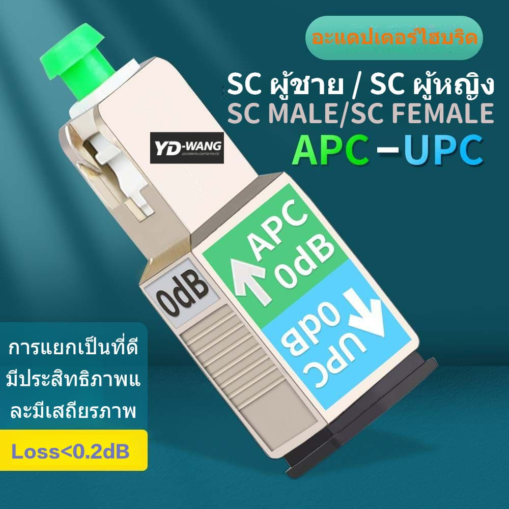 หัวแปลงไฟเบอร์ออปติก sc/upc Revolution sc/apc ตัวเชื่อมต่อหญิงและชายอะแดปเตอร์แปลงไฟเบอร์ออปติก UPC-APC…
