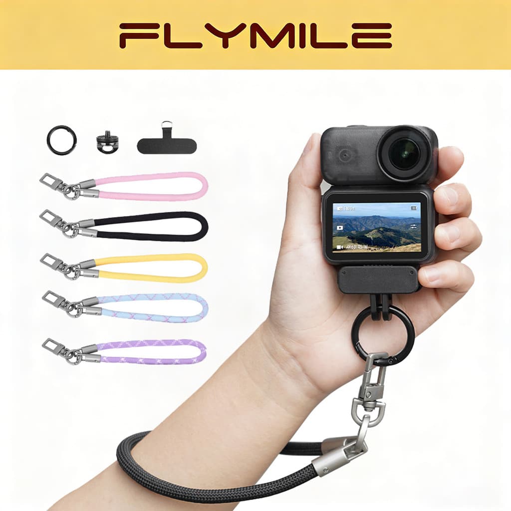 Flymile Anti-Fall กล้องสายรัดข้อมือสําหรับ DJI Osmo 360/2/กระเป๋า 3/Action 6/5 Pro/4/3/Insta360…