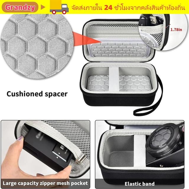 GRANDZY ที่เก็บกล้อง, กล้องกันน้ําสากล, กระเป๋าเก็บกันกระแทกขนาดกะทัดรัดสําหรับ Kodak Pixpro/ PowerShot ELPH…