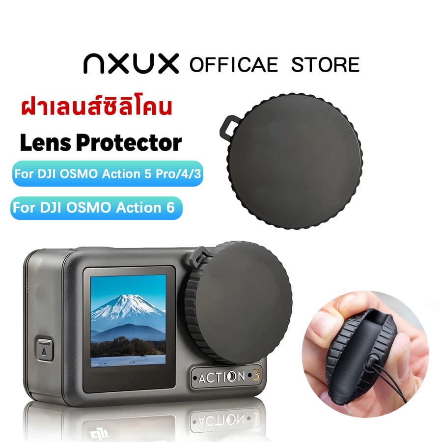 ฝาเลนส์ซิลิโคนสําหรับ DJI Osmo Action 6 5 Pro / 4/3 ป้องกันรอยขีดข่วนฝากล้องด้วย Lanyard สําหรับกล้อง DJI…