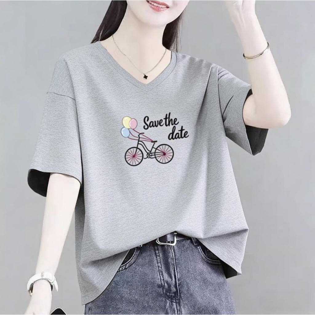 COD หลากสี เสื้อยืดผู้หญิงสไตล์เกาหลี ทรงหลวมพอดี เสื้อยืดสีทึบ เหมาะสําหรับผู้หญิงอ้วน…