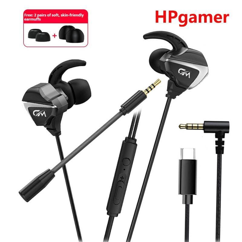 หูฟังเกมมิ่ง Gaming earphone 3.5mm type-c เล่นเกม เสียงดีมาก พร้อมไมโครโฟน หูฟัง เก็บเงินปลายทาง