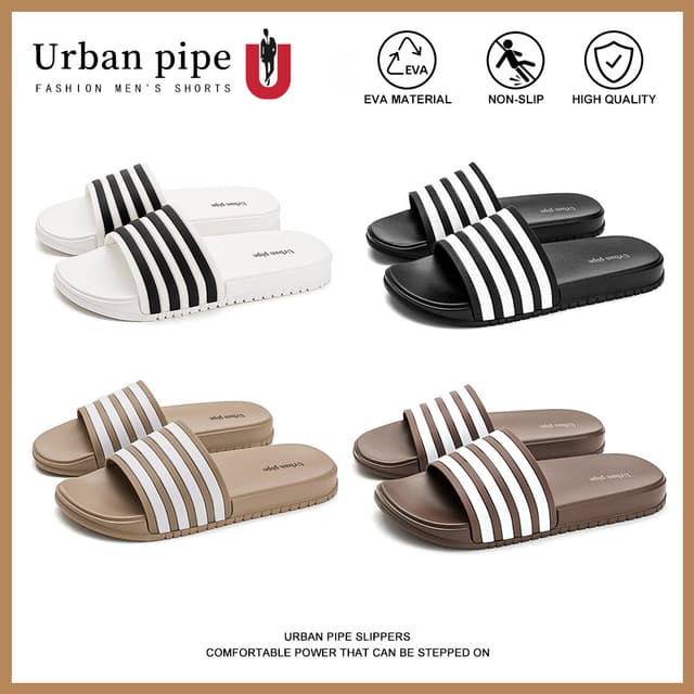 URBAN PIPE EVA รองเท้าแตะสําหรับผู้ชายคลาสสิก-ลื่นสไลด์หนารองเท้าแตะรองเท้าแตะในร่มและกลางแจ้งรองเท้า…