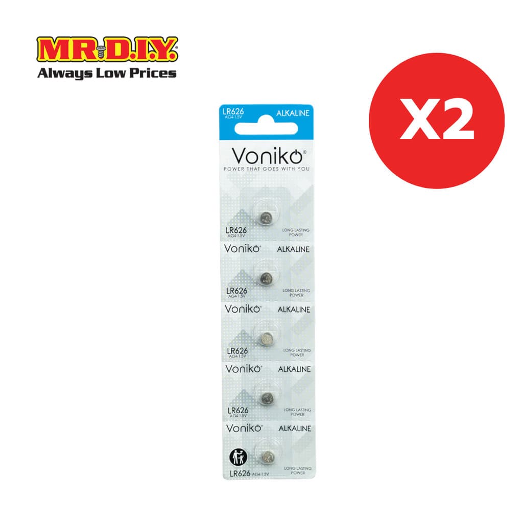 VONIKO ถ่านกระดุม Alkaline LR626 AG4 1.5V (5 ก้อน/แพ็ก)_9024350