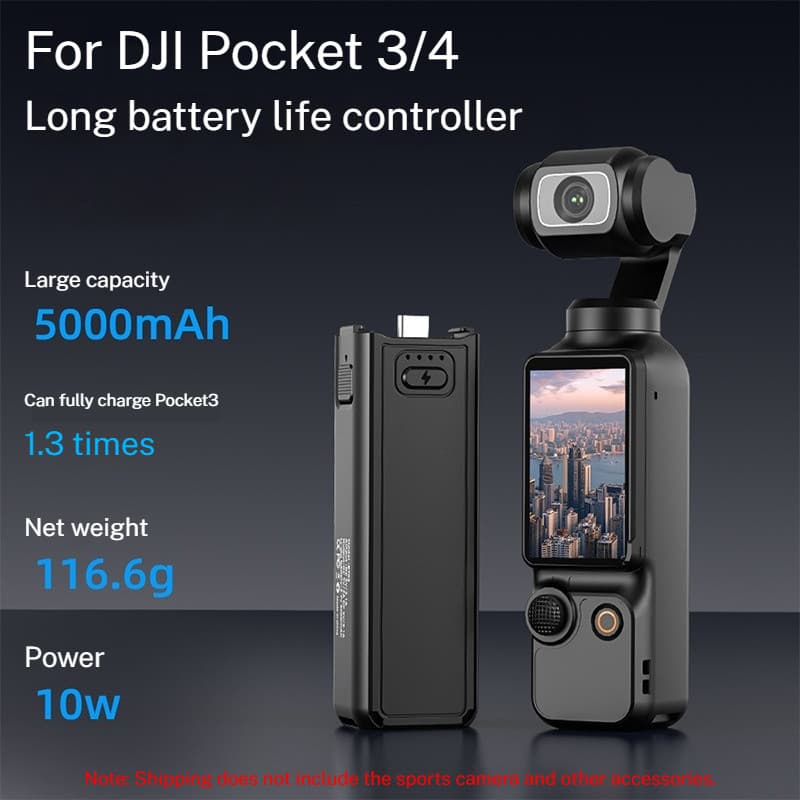 DJI OSMO POCKET 4P/3/4 แท่นชาร์จแบบพกพา Power Bank อุปกรณ์เสริมด้ามจับขยายแบตเตอรี่