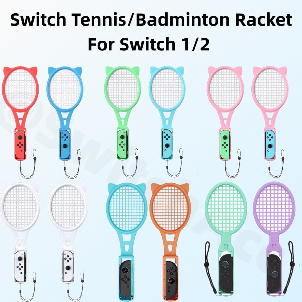 Nintendo Switch Tennis ไม้แบดมินตันด้ามจับ 2 สําหรับ Switch 2 / 1 / OLEDswitch กีฬาอุปกรณ์เสริมเกม…