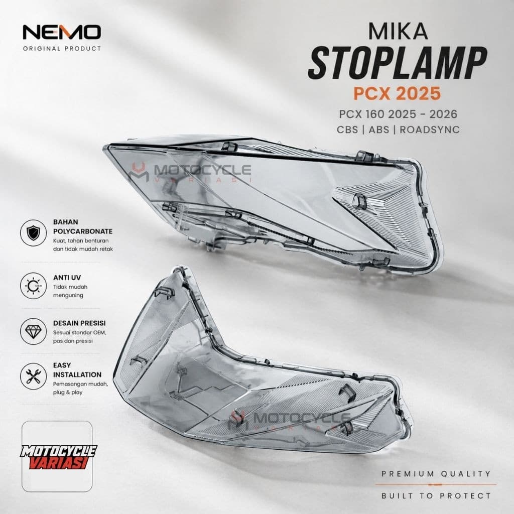 NEMO Mika ไฟท้าย PCX 160 ล่าสุด 2025 2026 RoadSync Polyคาร์บอเนตชนิดคุณภาพสูง