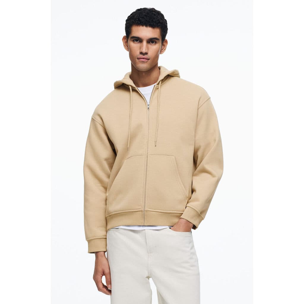 H&M(เอชแอนด์เอ็ม) ฮู้ดดี้แบบหลวม สวมใส่สบาย ซิปด้านหน้า Men Loose Fit Zip-through hoodie 1308010_5