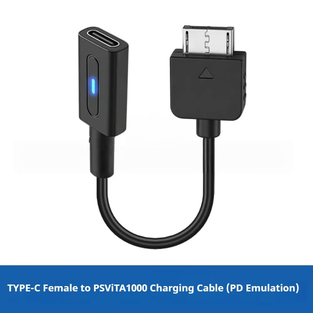 เปลี่ยนอะแดปเตอร์ชาร์จ USB-C PD เข้ากันได้กับ PSV 1000 PS Vita 1000 10 ซม. สายชาร์จข้อมูลความเร็วสูง