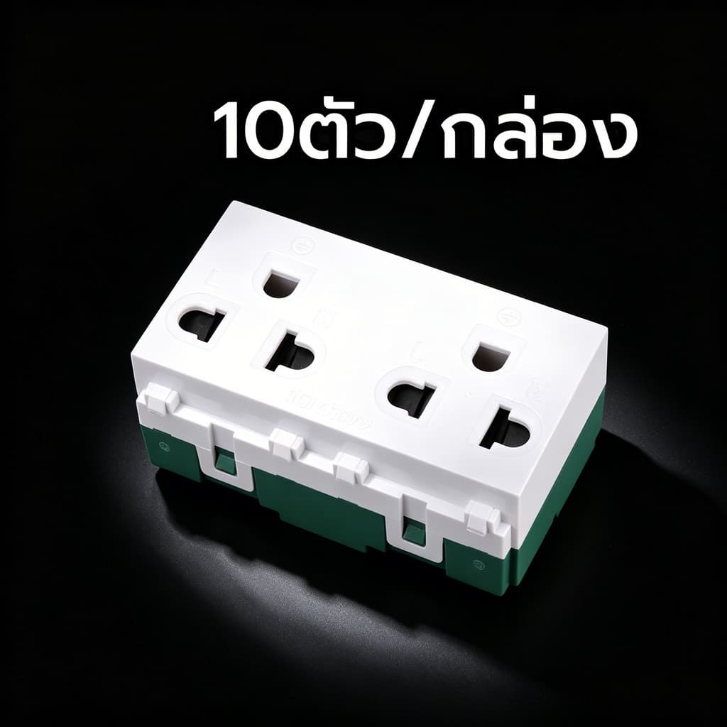 ขายยกกล่อง 10 ตัว ปลั๊กกราวด์คู่ช้าง รุ่นเสียบ ปลั๊กไฟปลอดภัย ปลั๊กไฟมีกราว2ช่อง