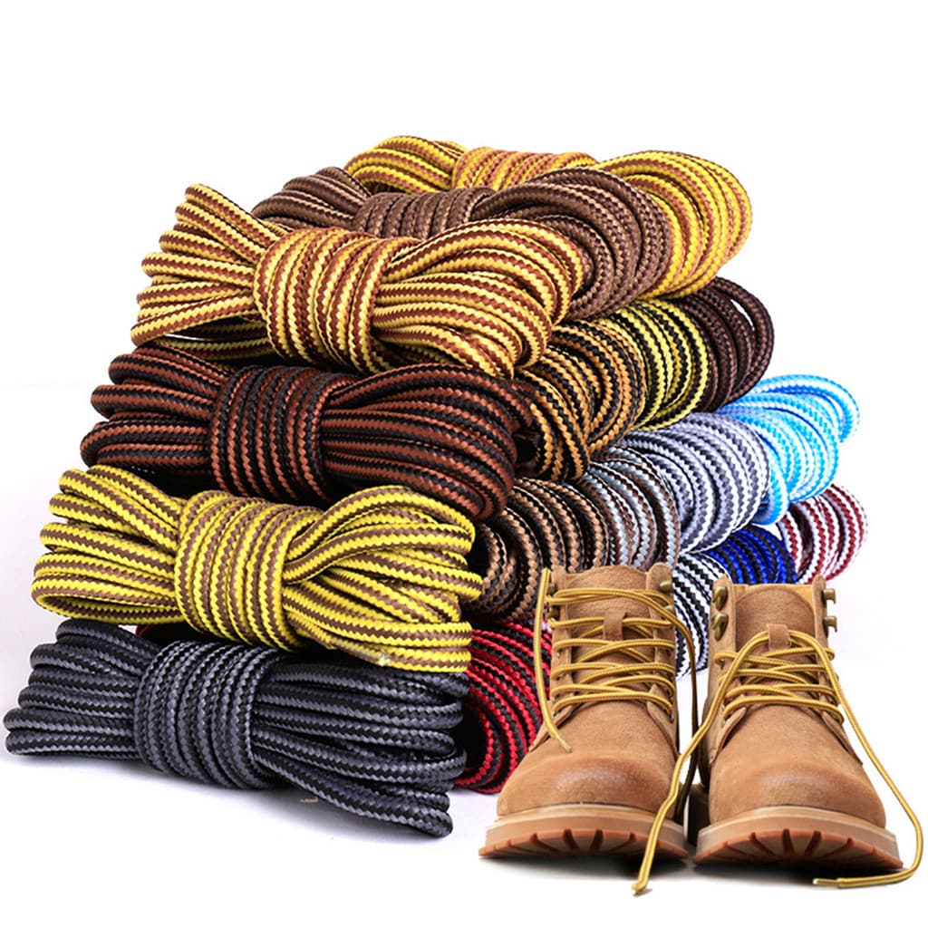 1 คู่ 120 ซม./150 ซม.สีคู่ลายรอบ Strong Shoelaces DIY สําหรับรองเท้าสบายๆกีฬารองเท้าลูกไม้