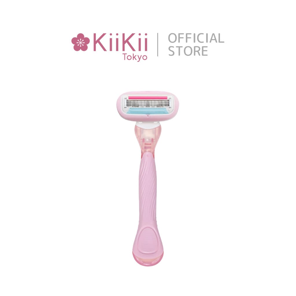 KiiKii ที่โกนขนผู้หญิง มีดโกนขนสแตนเลส 5 ชั้น จับถนัดมือ เปลี่ยนใบมีดได้ กําจัดขนเรียบเนียน