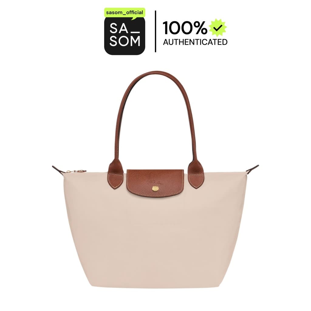 Longchamp Le Pliage Original Tote Bag M In Recycled Canvas With Gold Hardware Paper | ของแท้ ตรวจสอบโดย SASOM